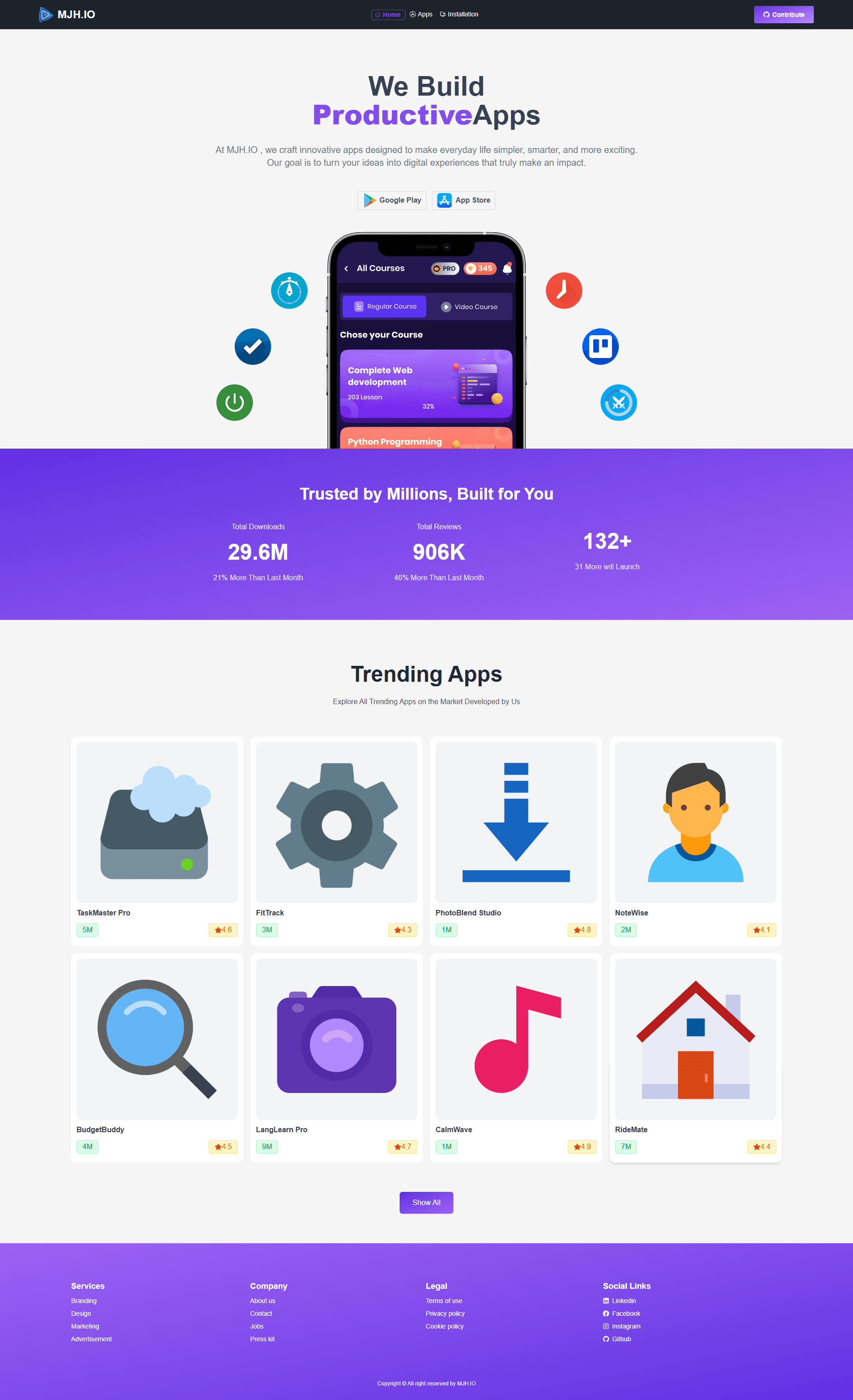 MJH.io Apps Store